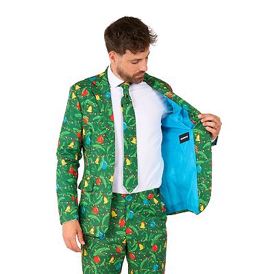 Men s Suitmeister Christmas Green Tree Light Up Suit