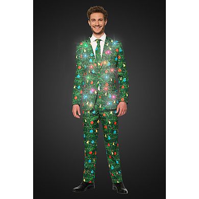 Men's Suitmeister Christmas Green Tree Light Up Suit