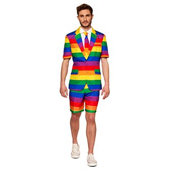 Men's Suitmeister Rainbow Summer Suit & Tie Set