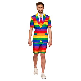 Men's Suitmeister Rainbow Summer Suit & Tie Set