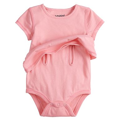 Baby Girl Jumping Beans® Adaptive Short-Sleeve Mock-Layer Bodysuit