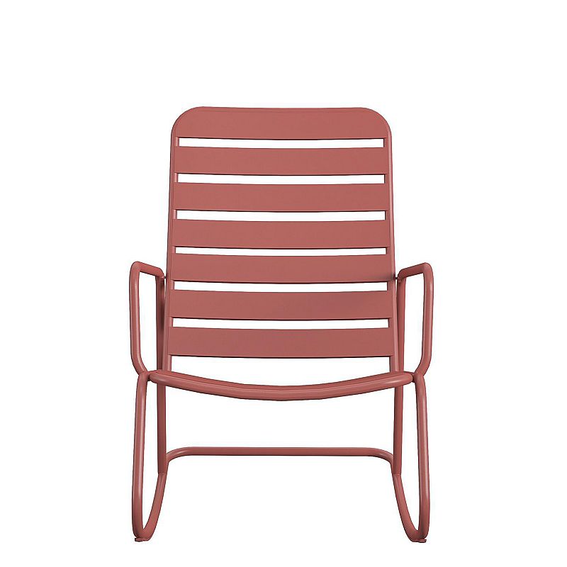Novogratz Poolside Gossip Collection Roberta Outdoor Rocking Chair, Red