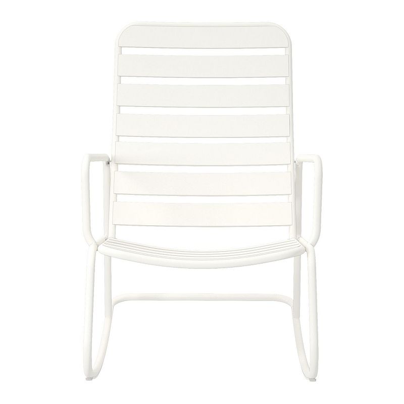 Novogratz Poolside Gossip Collection Roberta Outdoor Rocking Chair, White