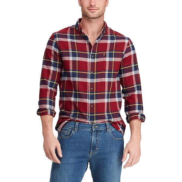 Men's Chaps Slim-Fit Performance Flannel Button-Down Shirt