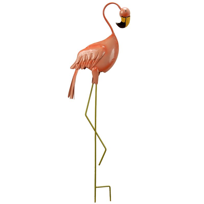 National Tree Co. Peach Metal Flamingo, Pink
