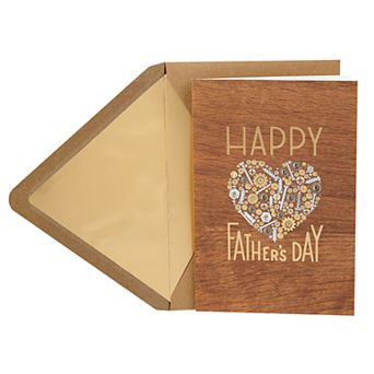 Hallmark Signature Wood Father's Day Card for Dad (Nuts and Bolts Heart)
