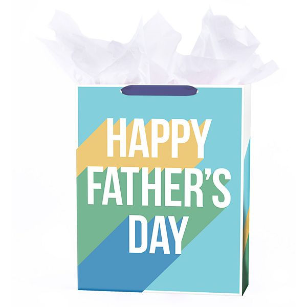  Hallmark 15 Extra Large Fathers Day Gift Bag with Tissue Paper  (Red, Black and Silver, Happy Father's Day) : Health & Household