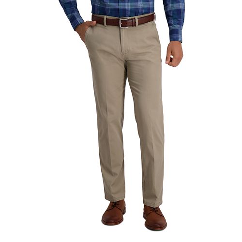 Men's Haggar® Motion Khaki Straight Fit Flat Front Pant