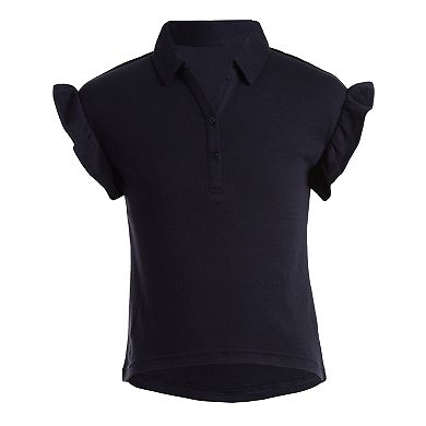Girls' Chaps 7-16 Ruffle Sleeve Polo