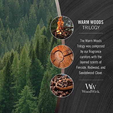 WoodWick Warm Woods Trilogy Medium Hourglass Candle