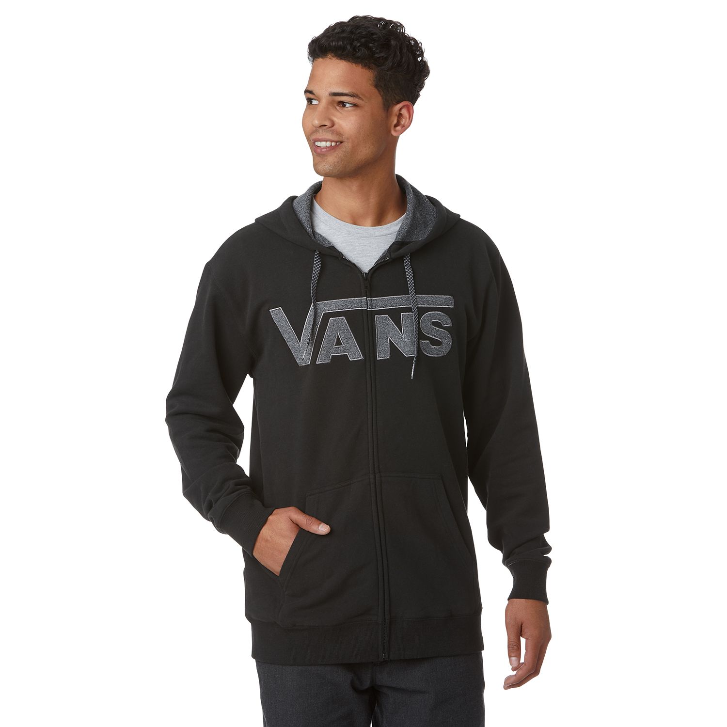 grey vans zip up hoodie