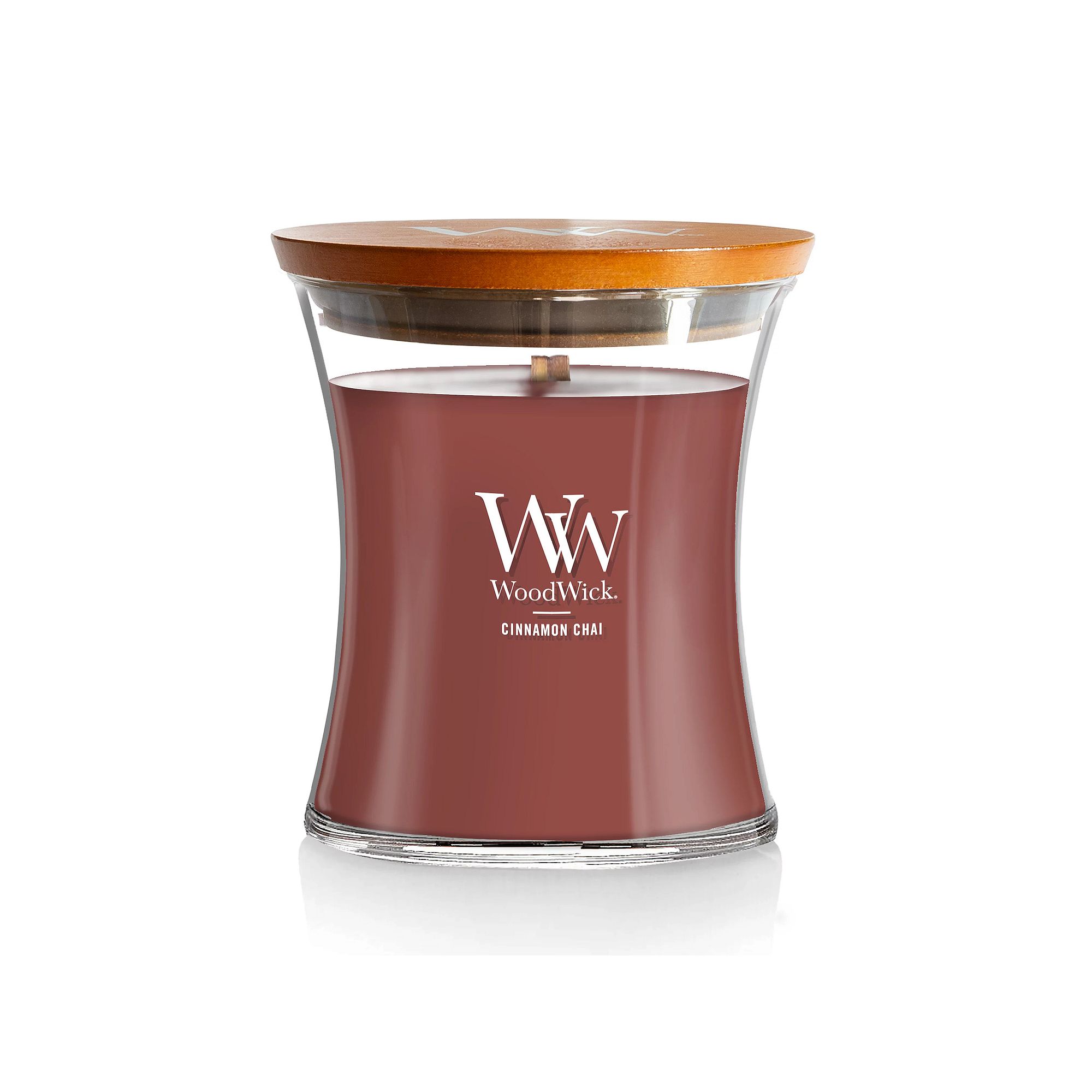 WoodWick® Cinnamon Chai Medium Hourglass Candle, Red