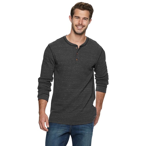 Men's Thermal Henley in Charcoal