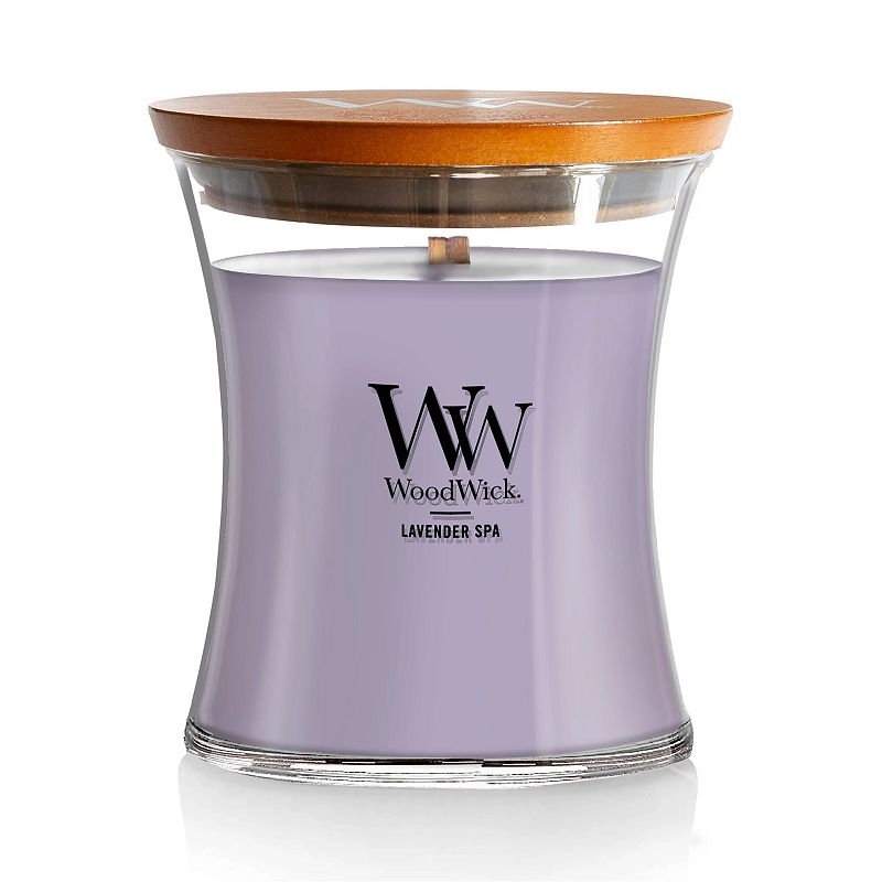 WoodWick Lavender Spa Medium Hourglass Candle, Purple