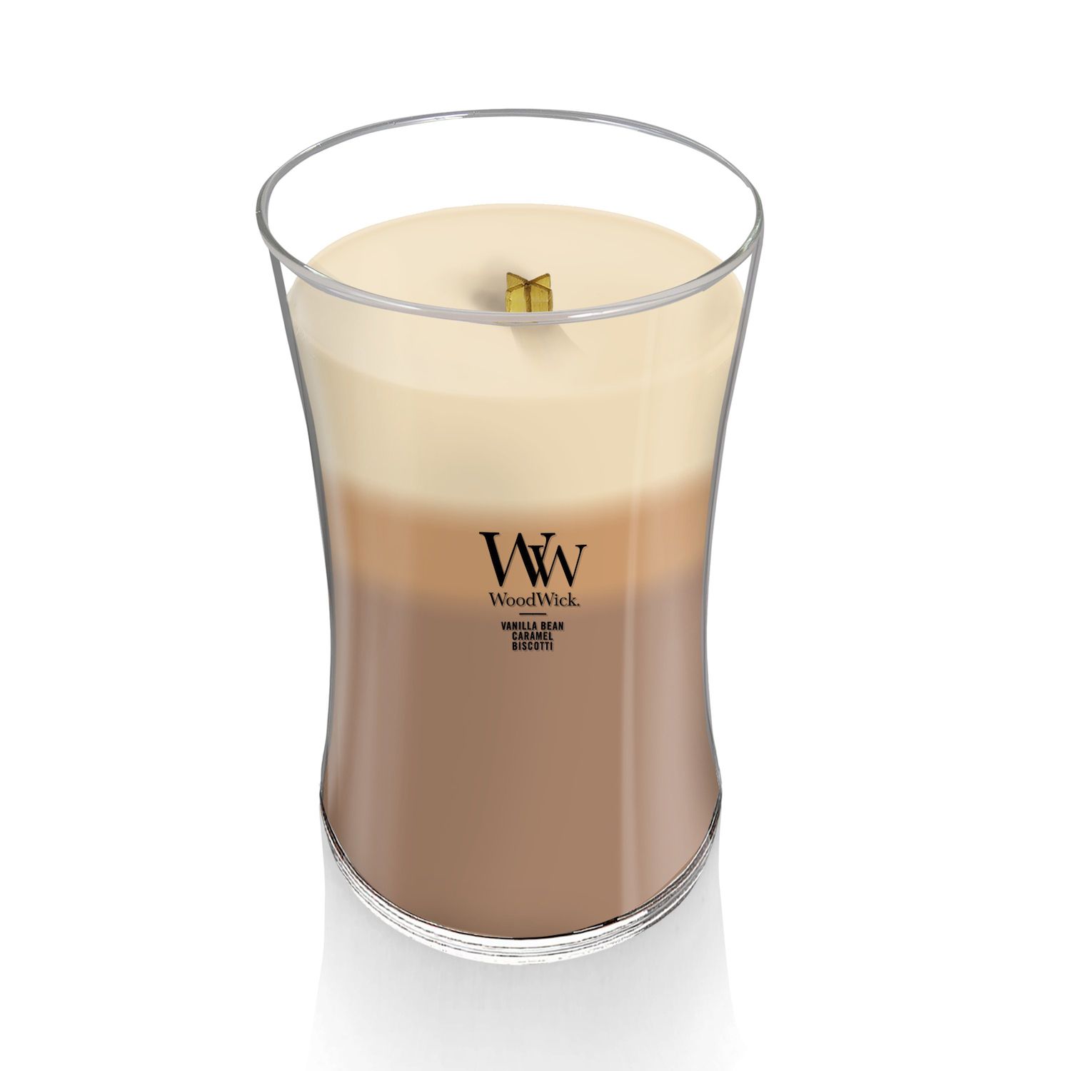 WoodWick Medium Hourglass Trilogy geurkaars | Café Sweets | met houten lont