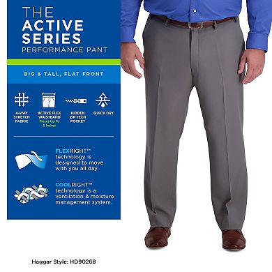 Big & Tall Haggar Active Series Classic-Fit Flat-Front Dress Pants