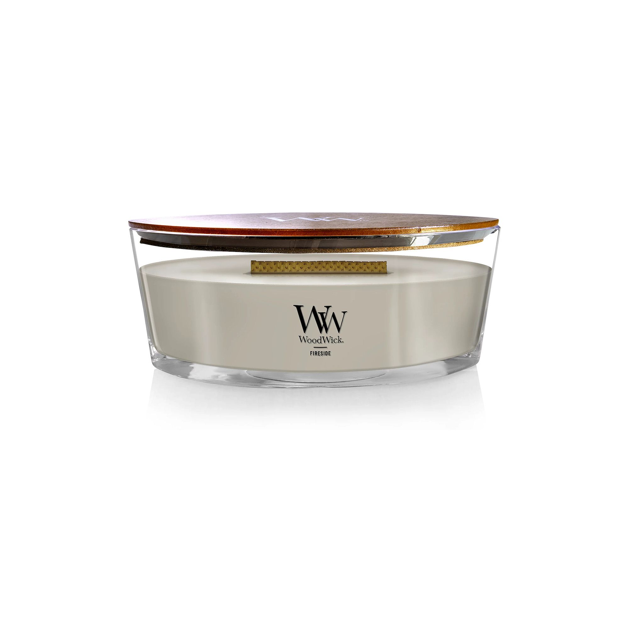 WoodWick Fireside Ellipse Candle, Gray