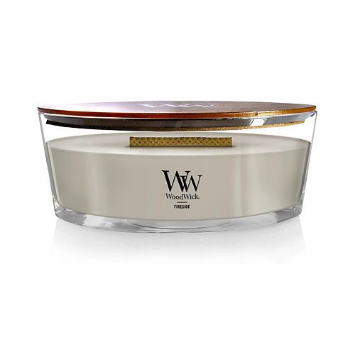 WoodWick Rosewood - Rosewood scented candle with wooden wick and glass lid  medium 275 g - VMD parfumerie - drogerie