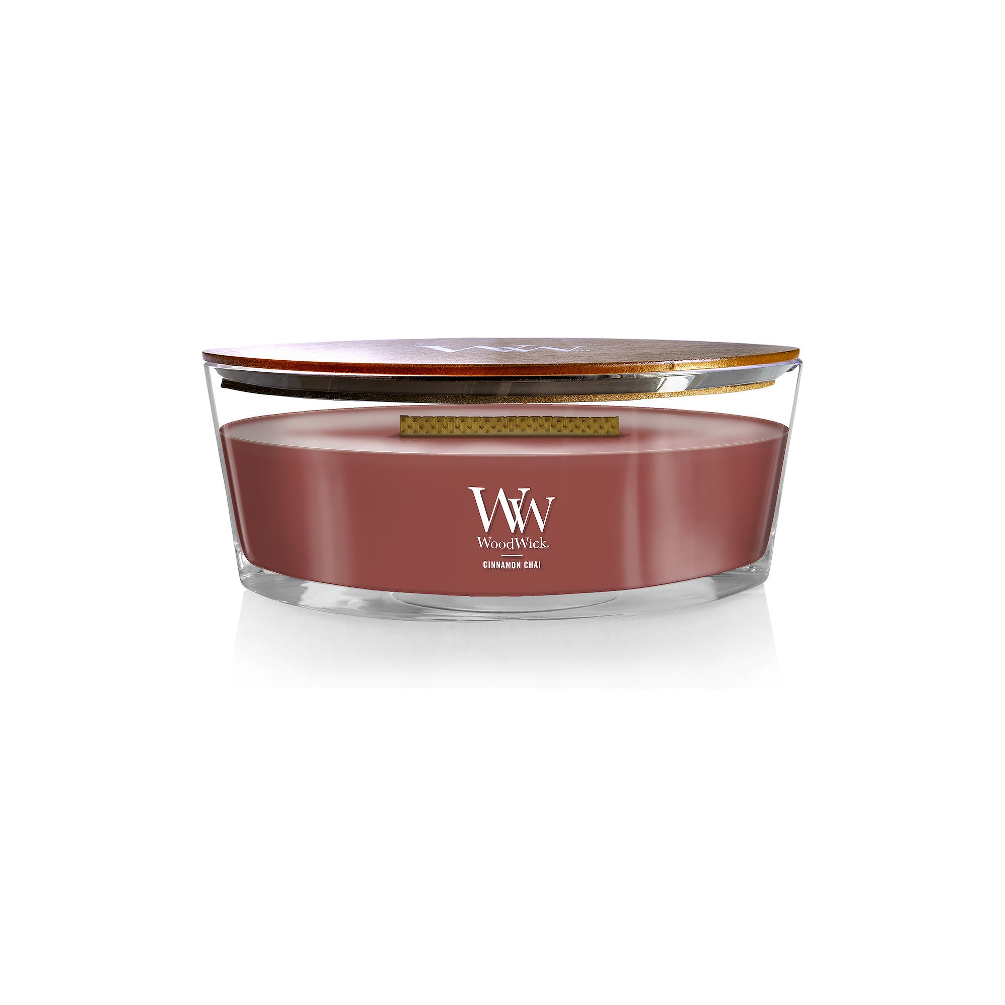 WoodWick Cinnamon Chai Ellipse Candle, Red