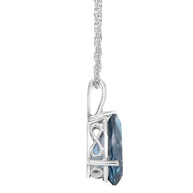 Alyson Layne Sterling Silver London Blue Topaz Teardrop Pendant Necklace