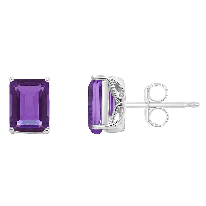 Alyson Layne Sterling Silver Amethyst Stud Earrings, Womens, Purple