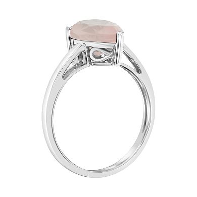 Alyson Layne Sterling Silver Rose Quartz Teardrop Ring