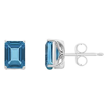 Alyson Layne Sterling Silver London Blue Topaz Stud Earrings