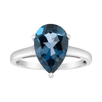 Alyson Layne Sterling Silver London Blue Topaz Teardrop Ring