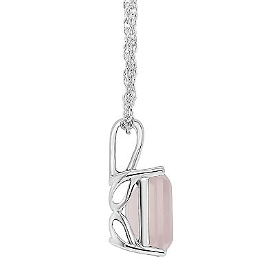 Alyson Layne Sterling Silver Rose Quartz Pendant Necklace