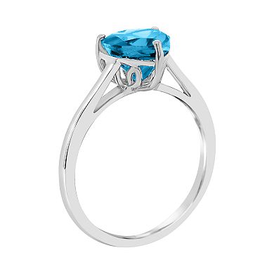 Alyson Layne Sterling Silver Blue Topaz Heart Ring