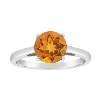 Alyson Layne Sterling Silver Citrine Solitaire Ring