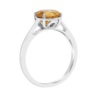 Alyson Layne Sterling Silver Citrine Solitaire Ring