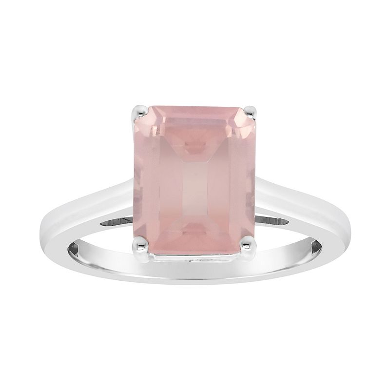 Alyson Layne Sterling Silver Rose Quartz Ring, Womens, Size: 5, Pink