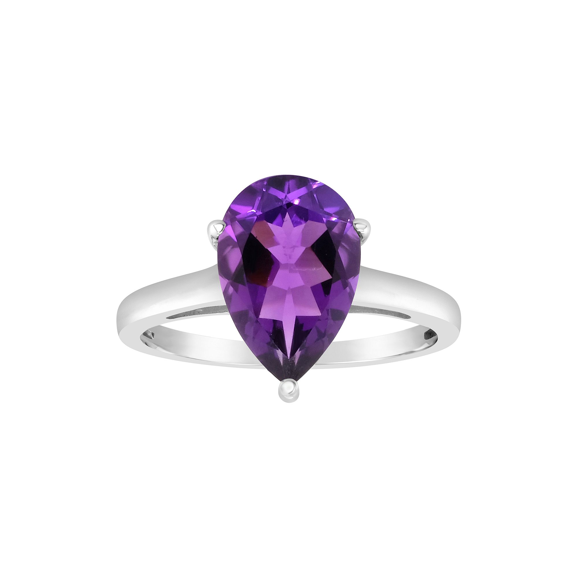 Alyson Layne Sterling Silver Amethyst Teardrop Ring, Womens, Size: 5