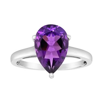 Alyson Layne Sterling Silver Amethyst Teardrop Ring