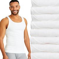8-Pack Hanes Men's Ultimate ComfortSoft Ribbed Tank Undershirt