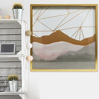 Linden Ave Watercolor Mountains Shadowbox Wall Decor