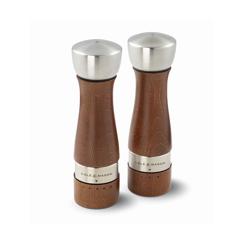 Cole & Mason Oldbury Walnut-Stained Salt & Pepper Mill Set