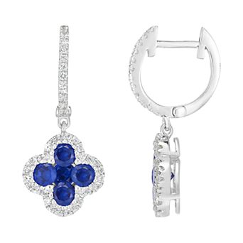 Oro Leoni 1/10 ct Plated Sterling Silver & Lab Created Gemstone Earrings