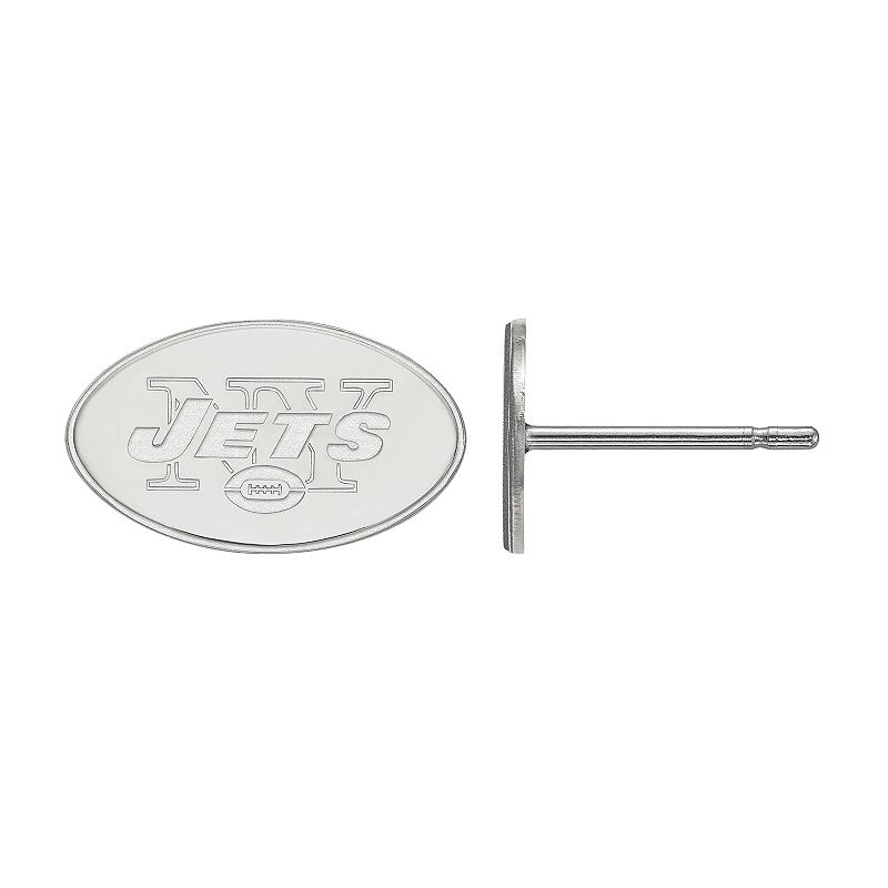 UPC 191101420320 product image for Womens NFL Logo Art New York Jets Sterling Silver Gold Plated Extra Small Post E | upcitemdb.com