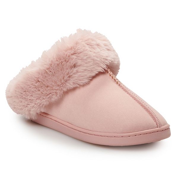 Women s LC Lauren Conrad Winter Home Faux Fur Clog Slippers