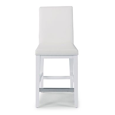 Linear White Counter Stool