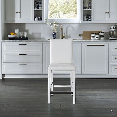 Linear White Counter Stool