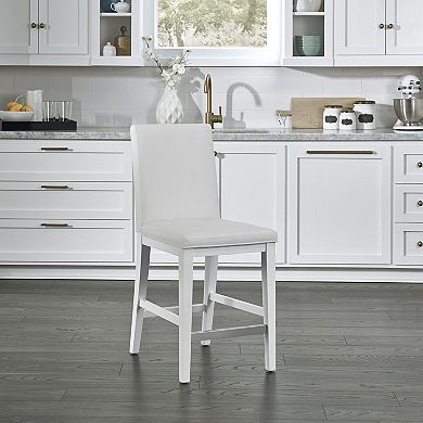 Linear White Counter Stool