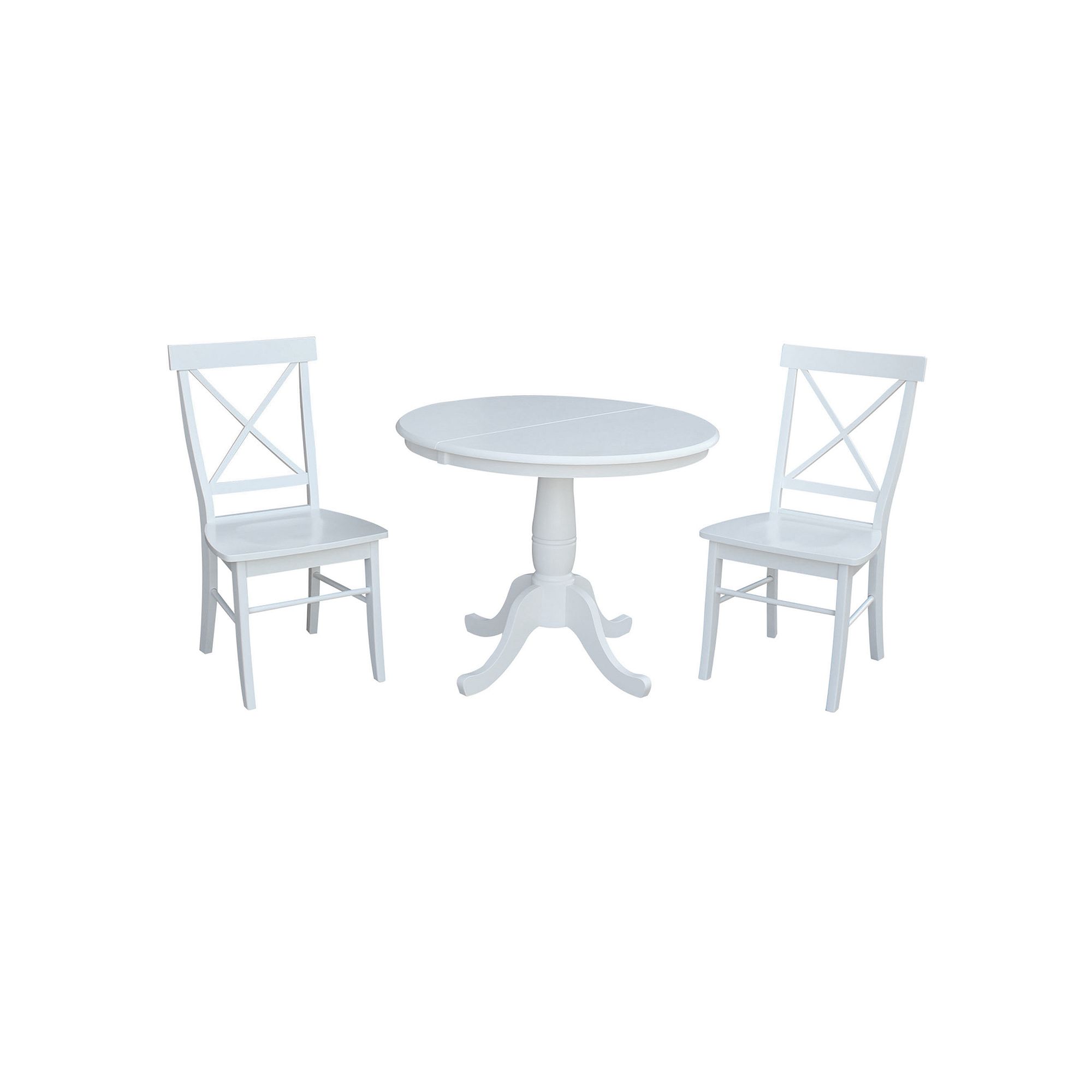 International Concepts 36-in. Round Extension Dining Table & Chairs 3-piece