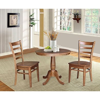 International Concepts 36-in. Round Extension Pedestal Dining Table & Chairs 3-piece Set