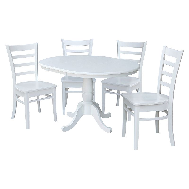 International Concepts 36-in. Round Extension Dining Table & Chairs 5-piece