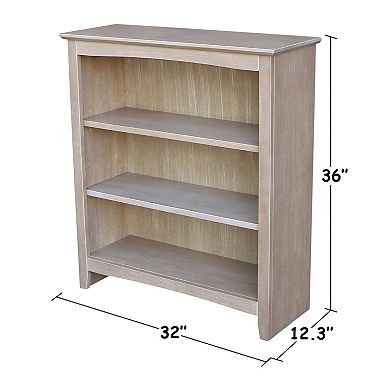 International Concepts Shaker 3-Shelf Bookcase