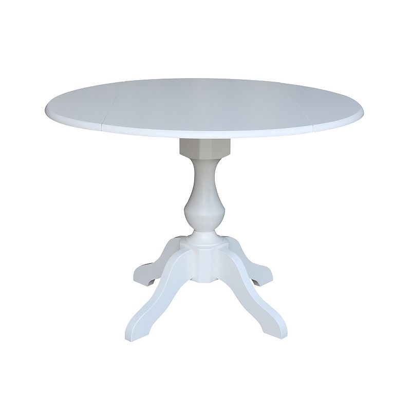 International Concepts Round Dual Drop Leaf Pedestal Dining Table, Multicol