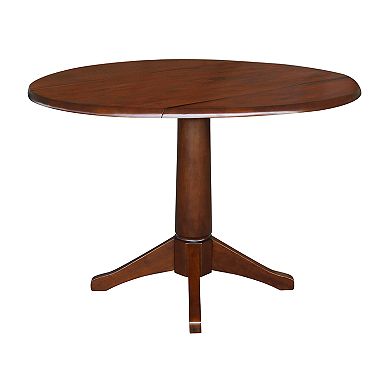 International Concepts Round Dual Drop Leaf Pedestal Table